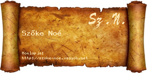 Szőke Noé névjegykártya